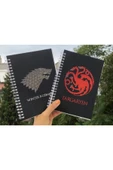 Game Of Thrones Stark Targaryen 2 Li Defter Spiralli A5 96 Yaprak Çizgisiz Tasarım Defter Pytkdt092 - 1