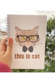 Kedi Baskı Spiralli A5 96 Yaprak Çizgisiz 2li Tasarım Defter Pytkdt0109 - 5