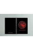 Game Of Thrones Stark Targaryen 2 Li Defter Spiralli A5 96 Yaprak Çizgisiz Tasarım Defter Pytkdt092 - 2