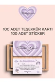 100 Adet Teşekkür Kartı ve 100 adet Teşekkür Sticker PYTKSVTK30 - 1