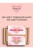 100 Adet Teşekkür Kartı ve 100 adet Teşekkür Sticker PYTKSVTK26 - 1