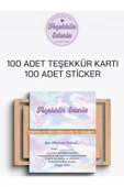 100 Adet Teşekkür Kartı ve 100 adet Teşekkür Sticker PYTKSVTK28 - 1