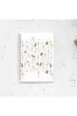 Flamingo Yaprak Çiçek Spiral 96 Yaprak Çizgisiz Defter Pytkdt059 - 1