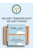 100 Adet Teşekkür Kartı ve 100 adet Teşekkür Sticker PYTKSVTK14 - 1