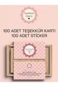 100 Adet Teşekkür Kartı ve 100 adet Teşekkür Sticker PYTKSVTK21 - 1
