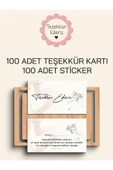 100 Adet Teşekkür Kartı ve 100 adet Teşekkür Sticker PYTKSVTK15 - 1