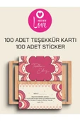 100 Adet Teşekkür Kartı ve 100 adet Teşekkür Sticker PYTKSVTK10 - 1