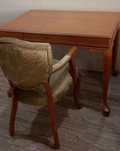 Çalışma Masa-Berjer 90395 ST Sandalye Kelebek Klasik Ceviz Keten Kumaş Aslan ayak - 9