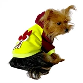 Bunny Bordo Fosfor Kapşonlu Sweat by Kemique Köpek Kazağı - 1