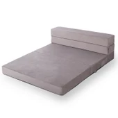 Valeria Çift Kişilik Kadife Katlanır Yatak Olabilen Koltuk Çift Kişilik - 125x200 Cm Çift Kiremit - 4