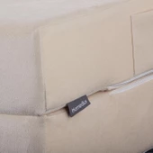 Valeria Çift Kişilik Kadife Katlanır Yatak Olabilen Koltuk Çift Kişilik - 125x200 Cm Bej Çift - 3