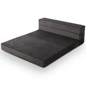 Valeria Çift Kişilik Kadife Katlanır Yatak Olabilen Koltuk Çift Kişilik - 125x200 Cm Çift Kiremit - 9