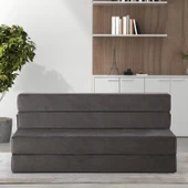 Valeria Çift Kişilik Kadife Katlanır Yatak Olabilen Koltuk Çift Kişilik - 125x200 Cm Bej Çift - 12