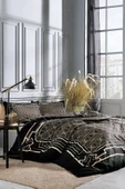 Özdilek Siyah Art Deco Çift Kişilik Soft Life Saten Nevresim Takımı 240 x 260 - 2