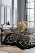 Özdilek Siyah Art Deco Çift Kişilik Soft Life Saten Nevresim Takımı 240 x 260 - 1