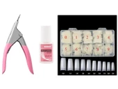 Fontenay 500 Lü Tips Protez Tırnak Kemik +Mxbon Fırçalı Yapıştırıcı 7G +Protez Tips Makası 3'Lü Set - 1