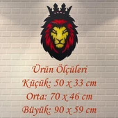 Veraart Epoksili Portre Aslan Figürlü Tablo Led Işıklı Duvar Dekorlu Gece Lambası - 6