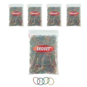 Renkli Küçük Paket Toka Lastiği 4 Renk 40mm 1000li 5 Paket - 1