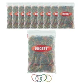 Renkli Küçük Paket Toka Lastiği 4 Renk 40mm 1000li 10 Paket - 1