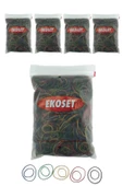 Karışık Boy ve Renkte İnce Paket Lastikleri 5000 Adet 5 Renk 40 ve 70mm - 2