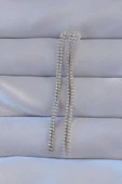 Pirinç Gümüş Renk Zirkon Taşlı Su Yolu Model Küpe - TJ-BKP9146 - 1