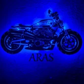 Veraart Kişiye Özel Işıklı Motor Harley Davidson Led Işıklı Tablo Ahşap Duvar Dekorasyonu - 1
