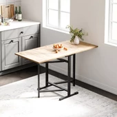 Eportatif Katlanır 4 Kişilik Mutfak Masa Sandalye Takımı Çam 1415 - 2