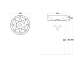 Diamente 42 Cm Lavabo Parlak Beyaz Lucco Tezgah Üstü - 3
