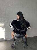 PELUŞ BOMBER CEKET - SİYAH RENK - 4