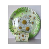 Papatya Temalı Karton Tabak Bardak 8 li - 1