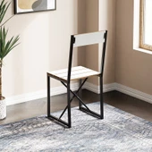 Eportatif Katlanır 4 Kişilik Mutfak Masa Sandalye Takımı Beyaz 1416 - 5