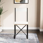 Eportatif Katlanır 4 Kişilik Mutfak Masa Sandalye Takımı Beyaz 1416 - 3