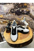 Luizpauloshoes 1038 Beyaz Rugan Siyah Hakiki Deri Erkek Sneakers - 2