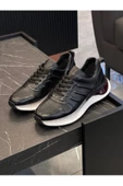 Luizpauloshoes LUIZ PAULO 1011/1  SİYAH EVA TABAN HAKİKİ DERİ ERKEK SNEAKERS - 2