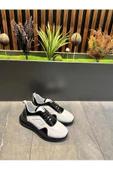 Luizpauloshoes 1038 Beyaz Rugan Siyah Hakiki Deri Erkek Sneakers - 4