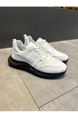 Luizpauloshoes 1047 BAKLAVA DESEN BEYAZ DERİ ERKEK SNEAKER - 1