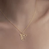 925Ayar Gümüş Origami Panda Yavrusu Figürlü Kolye Özel Tasarım thumbnail 2