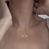 925Ayar Gümüş Origami Uğur Böceği Figürlü Kolye Özel Tasarım thumbnail 3