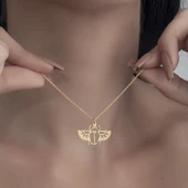 925Ayar Gümüş Origami Uğur Böceği Figürlü Kolye Özel Tasarım thumbnail 4