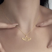 925Ayar Gümüş Origami Uğur Böceği Figürlü Kolye Özel Tasarım thumbnail 6