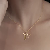 925Ayar Gümüş Origami Panda Yavrusu Figürlü Kolye Özel Tasarım thumbnail 4