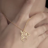 925Ayar Gümüş Origami Panda Yavrusu Figürlü Kolye Özel Tasarım thumbnail 9