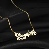 925 Ayar Gümüş Kedi ve  İsim Detaylı Kolye Özel Tasarım thumbnail 3