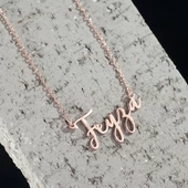 925 Ayar Gümüş İtalik ve  İsim Detaylı Kolye Özel Tasarım thumbnail 2