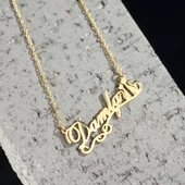 925 Ayar Gümüş Kedi ve  İsim Detaylı Kolye Özel Tasarım thumbnail 2