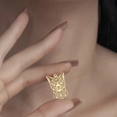 925Ayar Gümüş Şirin Kedi Figürlü Kolye Özel Tasarım thumbnail 7