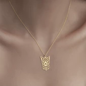 925Ayar Gümüş Şirin Kedi Figürlü Kolye Özel Tasarım thumbnail 1