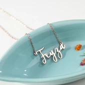 925 Ayar Gümüş İtalik ve  İsim Detaylı Kolye Özel Tasarım thumbnail 3