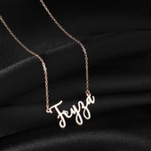 925 Ayar Gümüş İtalik ve  İsim Detaylı Kolye Özel Tasarım thumbnail 4