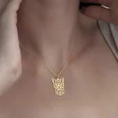 925Ayar Gümüş Şirin Kedi Figürlü Kolye Özel Tasarım thumbnail 3